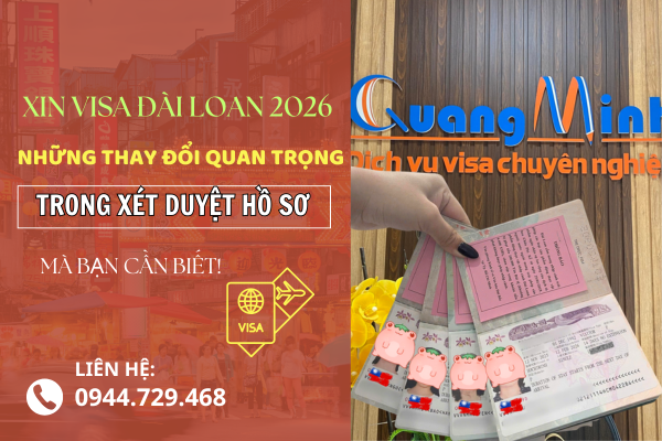 xét duyệt hồ sơ xin visa đài loan 2026 - quang minh visa